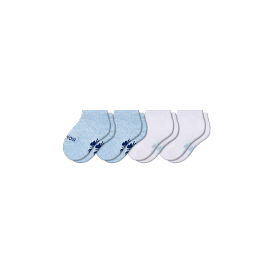 Toddler Lightweight Ankle Sock 4-Pack - Blue White - T - Bombas