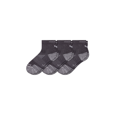 Men's Running Quarter Sock 3-Pack - Charcoal Bee - Large - Bombas