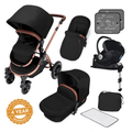 Ickle Bubba Stomp V4 i-Size Travel System With ISOFIX Base - Midnight Bronze