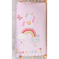 Bizzi Growin Cot Bed Quilt - Rainbows & Unicorns