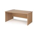 Office Desk | Left Hand Wave Desk 1600mm | Beech Top And Panel End Leg | Maestro 25