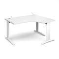 Office Desk | Right Hand Corner Desk 1400mm | White Top With White Frame | 1200mm Depth | TR10 TDER14WWH