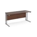 Office Desk | 1600mm Rectangular Desk With Cantilever Leg | Walnut Tops With Silver Frames | 600mm Depth | Maestro 25