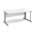 Office Desk | Right Hand Wave Desk 1600mm | White Top With Silver Frame | Vivo