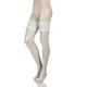 1 Pair Ivory 10 Denier Bridal Lace Top Hold Ups Ladies Large - Charnos