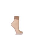 1 Pair Powder Shelina 12 Denier Ultra Transparent Ankle Highs With Shimmer Ladies 2.5-5 Ladies - Falke