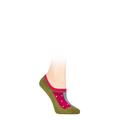 Ladies 1 Pair Thought Nita Spot Bamboo and Organic Cotton No Show Socks Olive Green 4-7 Ladies