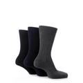 3 Pair Black / Navy / Grey Pringle Of Scotland Classic Bamboo Rib Socks Men's 7-11 Mens - Pringle of Scotland