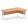 Impulse 1800 Right Hand White Crescent Cantilever Leg Desk Oak