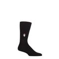 Mens 1 Pair Falke Airport Santa Clause Embroidered Wool Cotton Socks Black 5.5-6.5 Mens