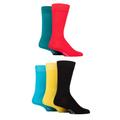 Mens 5 Pair SOCKSHOP Wildfeet Plain Bamboo Socks Red / Teal / Black / Yellow / Blue 7-11 Mens