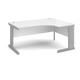 Office Desk | Right Hand Corner Desk 1600mm | White Top With Silver Frame | 800mm Depth | Vivo