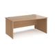 Office Desk | Right Hand Wave Desk 1600mm | Beech Top And Panel End Leg | Maestro 25