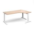 Office Desk | Right Hand Corner Desk 1800mm | Beech Top With White Frame | 1200mm Depth | TR10 TDER18WB