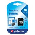 Verbatim Micro SDHC Memory Card Class 10 16GB with Adaptor 44082