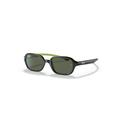 Ray-Ban Sunglasses Children Rb9074s Kids - Black On Green Frame Green Lenses 39-16