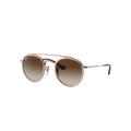 Ray-Ban Sunglasses Children Round Double Bridge Kids - Rose Gold Frame Brown Lenses 46-21