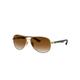 Ray-Ban Sunglasses Man Carbon Fibre - Gold Frame Brown Lenses 61-13