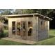 Forest Garden Melbury 4.0m x 3.0m Pent Double Glazed Log Cabin (34kg Polyester Felt With Underlay / Installation Included)