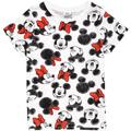 Disney Girls Mickey & Minnie Mouse All-Over Print T-Shirt (5-6 Years) (White/Black/Red)