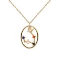 PDPAOLA Pisces 18ct Gold Plated Silver Gemstones Pendant