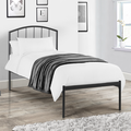 Dark Grey Metal Single Bed Frame - Onyx - Julian Bowen