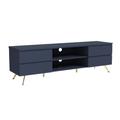 Large Navy TV Unit with Storage - TV's up to 77 - Rochelle