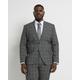 Mens River Island Big & Tall Grey Slim Fit Check Suit Jacket