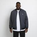 Mens River Island Big & Tall Grey Quilted Bomber Jacket