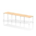 Evolve Single White Frame Bench Desk 1200 Maple (3 Pod) - BE399