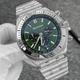 B01 Mens Watch Chronograph VK Quartz Movement Steel Bracelet Luminous Green dial Black date Gents Sport Watches