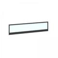 Straight glazed desktop screen 1600mm x 380mm - polar white with black