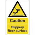 Caution Slippery Floor Surface’ Sign; Self-Adhesive Vinyl