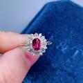 Natural Garnet Ring | 18K White Gold Vermeil January Birthstone Promise Engagement Anniversary Gift For Her Rings