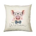 Personalised Hipster Pig Cushion Gift Printed Name Design - Throw Pillow For Mum Friend Bedroom Birthday Christmas Cs144