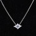 14K White Gold Necklace Jewelry Woman Fashion Men Bag Gift Party With Synthetic Moissanite Minimalist