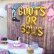 Boots Or Bows Rose Gold Balloons Party Balloons, Valentines Balloon Mylar Baby Shower Balloon, Silver Letters, , Propose