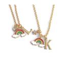 2 Friendship Necklaces For Little Girls, Rainbow Necklace Set, Gift Friends, Kids Jewelry, Children's Necklaces, Gold Rainbow