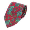 Mens Tie Red Frederick Bold Paisley Ims Motif Print Tie, Gift For Him