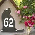 Cat House Number Acrylic Sign - Many Colours | Bespoke Signs Made