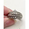 14K White Gold Diamond Marquise Shaped Cocktail Ring