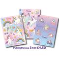 Unicorn Stickers, Labels, Playful Characters in Rainbow Colours, Waterproof Vinyl Stickers