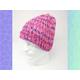 stripped Beanie, Pink & Purple Girls Winter Hat, Knit Beanie
