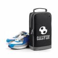 Personalized Shoe/Boot Bag/Sports Printed With Name Grey For School Or Club Use - Black
