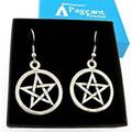 Pentangle Silver Pewter Earrings