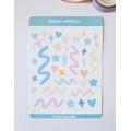 Confetti Sticker Sheet - Journaling Polco Stickers Planner Cute Stationery Pastel Rainbow- Journal Deco Stickers