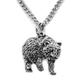 Small Bear Pendant With Chain Necklace in Grey Burlap Gift Pouch