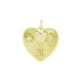 14K Solid Yellow Gold Pendant, Diamond Pave Star Moon Charm Heart Pendant Halloween Day Gift, Pn-4673