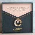 80Th Birthday Birthstone Necklace - The Original 8 Links For Decades Mixed Metal