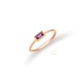 Purple Sapphire Ring, Baguette Cut Ring in 14K Solid Gold, Natural Promise Dainty Genuine Gemstone